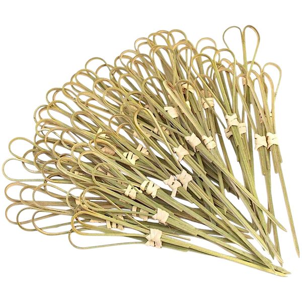 200 Piece Bamboo Knot Cocktail Picks - Decorative Appetizer &amp; Food Skewers