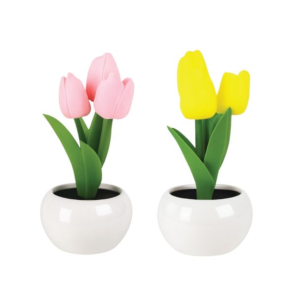 LED Artificial Tulip Pot Plant Light - 2 Piece Combo