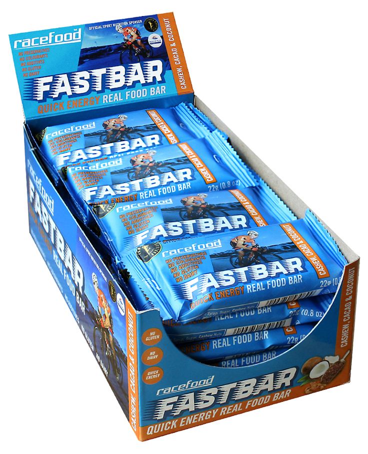 Racefood Fastbar Cashew, Coconut & Cacao - 20 x 22g Bars