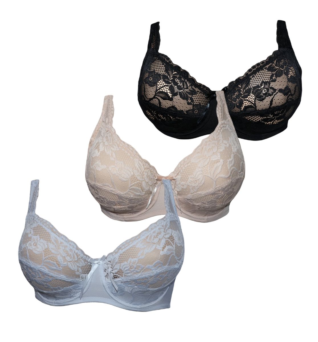 Plus Size Bra Sexy Lace Unlined Underwear Hollow 3/4 Cup Adjusted Straps  Underwire A B C D DD E Cup Bra Set 32 34 36 38 40 42 44 X0526 From 12,15 €