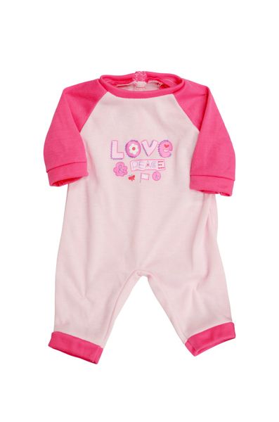 Baby Doll Clothes - Dark Pink Love &amp; Peace Onesie Outfit for Pretend Play