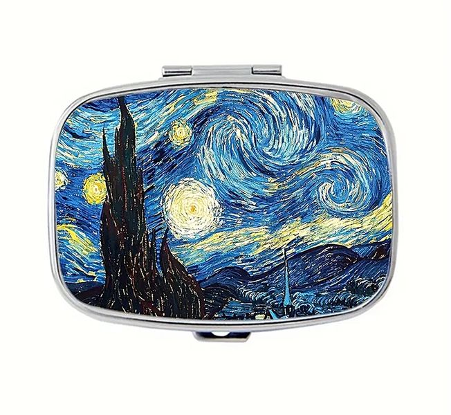 Van Gogh Compact Pill Box Organiser - Medicine Vitamin Supplement Dispenser