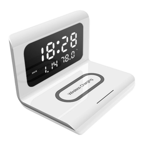 Fox Wireless Cellphone Earpod 10W Fast Charger LCD Clock Date Temperature