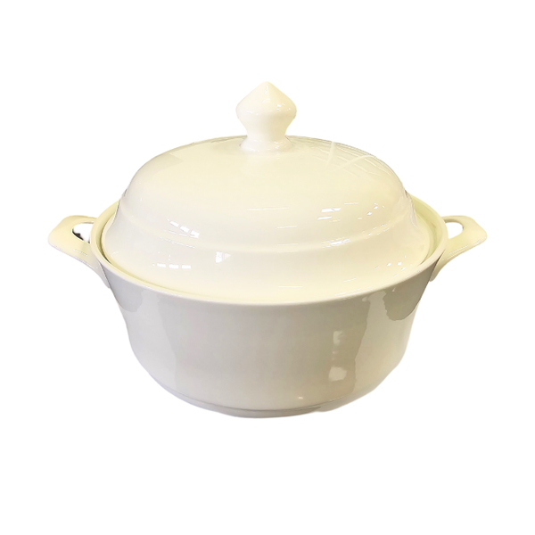 High End 2.1 Litre Fine Bone Casserole Dish With Lid