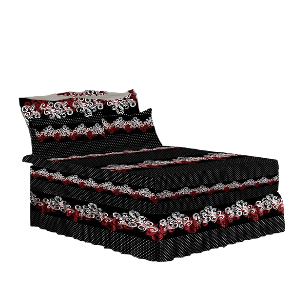 Afri Choice Combo3 Microfiber Frilled Valance Fitted Sheet 5 Pack Set