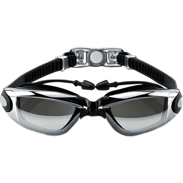 Racing Waterproof and Fog-proof Electroplated Silicone Swimming Goggles