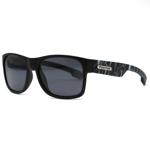 Eclipse Mens Polarized Fashion Wayfarer Sunglasses - Grey