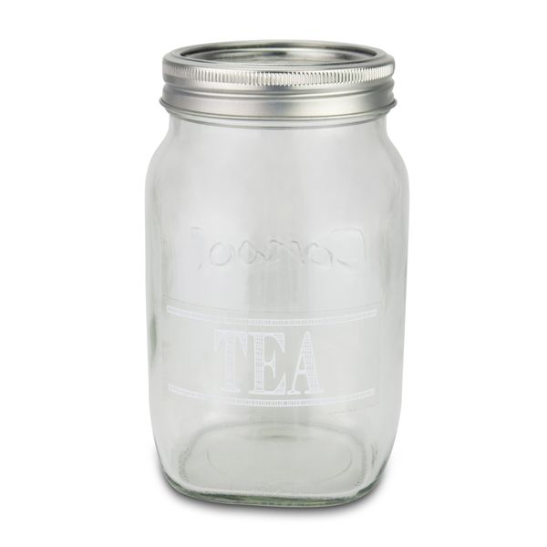 Mason Jar - Tea - Glass - Transparent - 1 Litre
