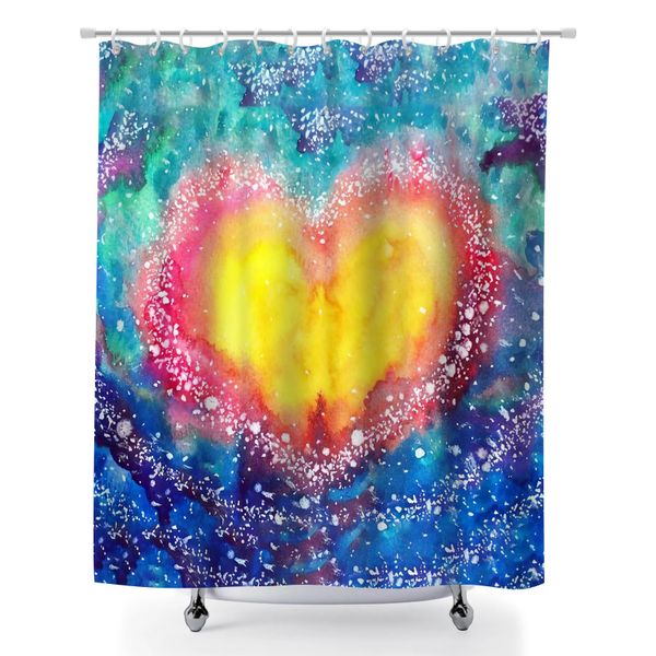 Romantic Hearts Bathroom Shower Curtain, 180x180cm Bathroom Shower Curtain