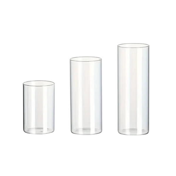 Set of 3 Decorative Glass Candle Holders - 6.5cm Width