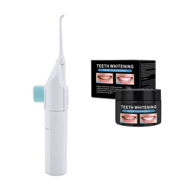 Cordless High Water Pressure Flosser with Teeth Whitening Charcoal Powder