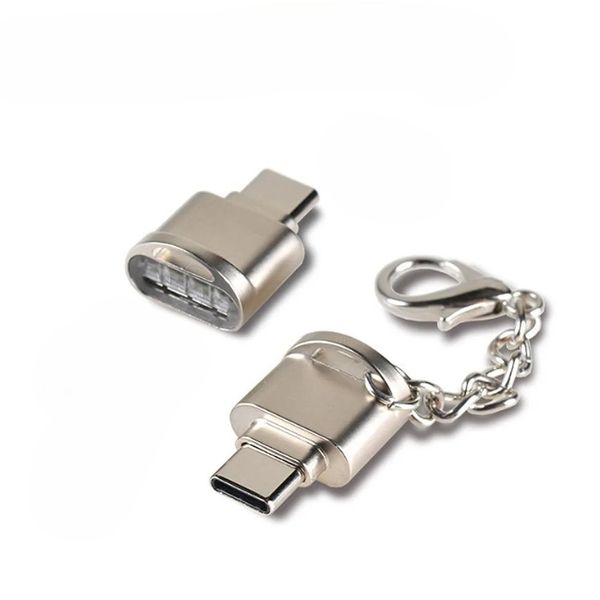 Portable Mini Card Reader Type C Micro SD TF Memory Card Reader OTG Adapter