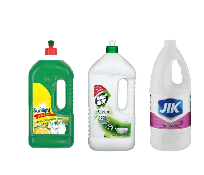 Cleaning Combo Jik, Sunlight, Dishwasher &amp; Handy Andy - 1.5L