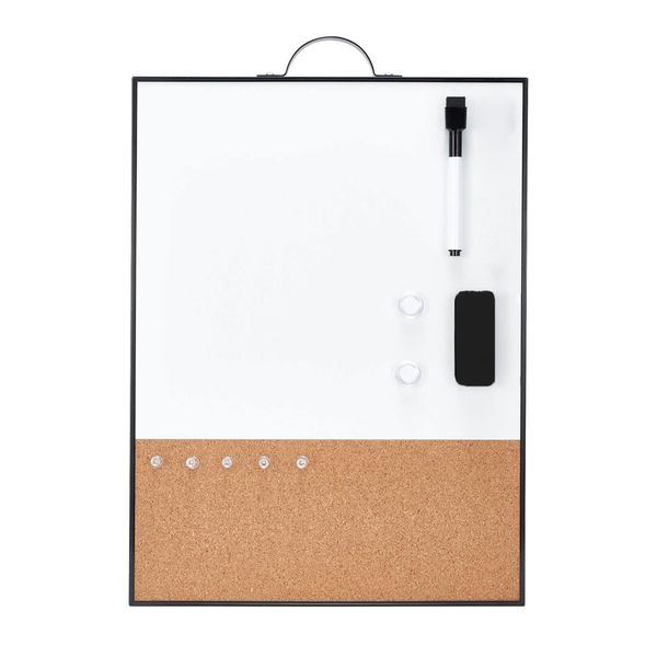 30x40cm WhiteBoard &amp; Cork Board Comb with Mark,Eraser,pins Bulletin Board