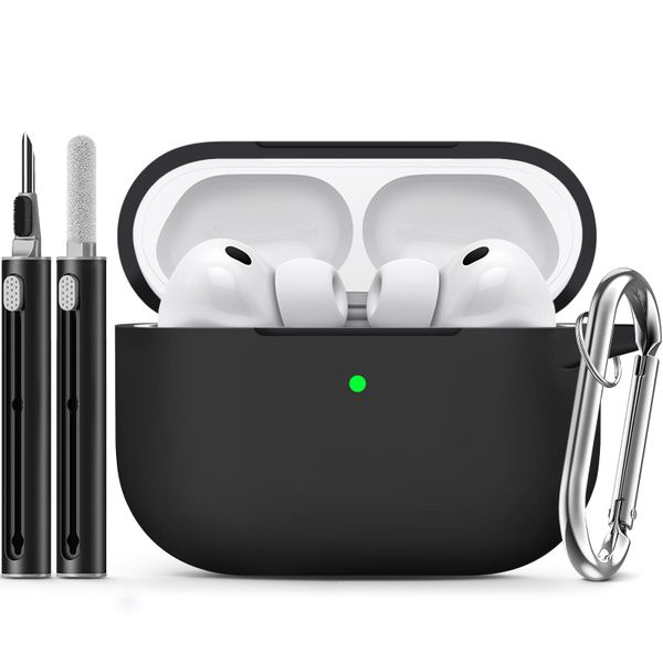 Soft Silicone Case with Cleaner Kit Compatible with AirPods Pro 3 2025