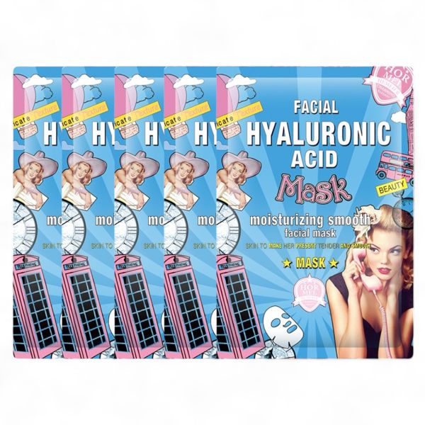 Set of 5 - Hyaluronic Acid Hydrating Facial Mask Sheets