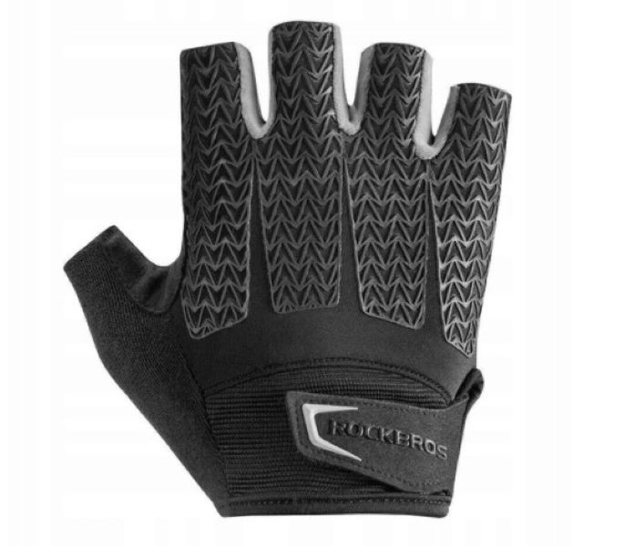 Rockbros MTB Half Finger Cycling Gloves – Black / Red
