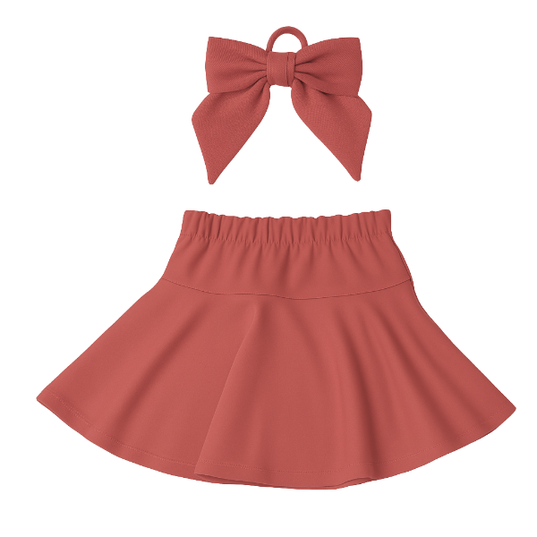 Kids-Skort &amp; Hairpiece - Pink