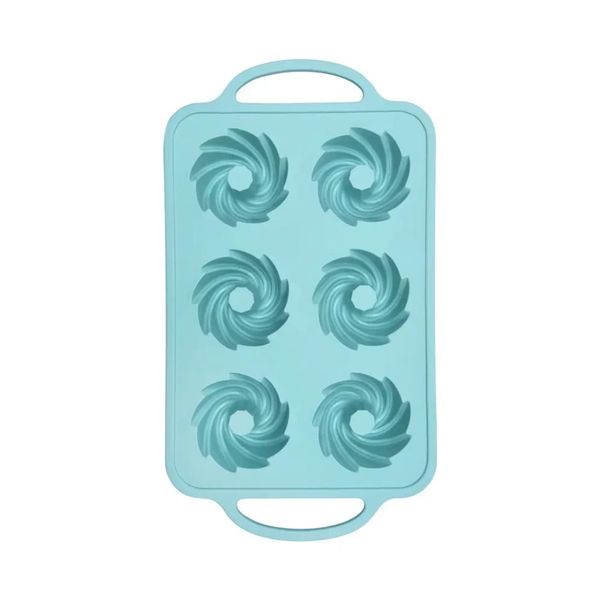 Windmill Shape Non-stick Silicone Cake Baking Mold with Steel Ring 6 Cups