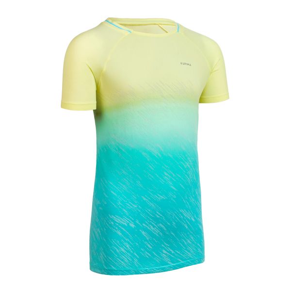 Kiprun Care Girls' Running And Athletics T-Shirt Short-Sleeved Aqua