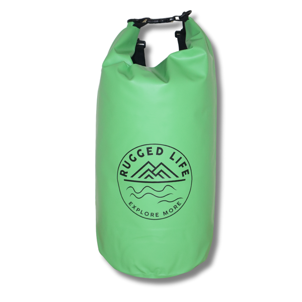 Rugged Life Heavy Duty 20L Dry Bag Waterproof Backpack Beach &amp; Sports-Green