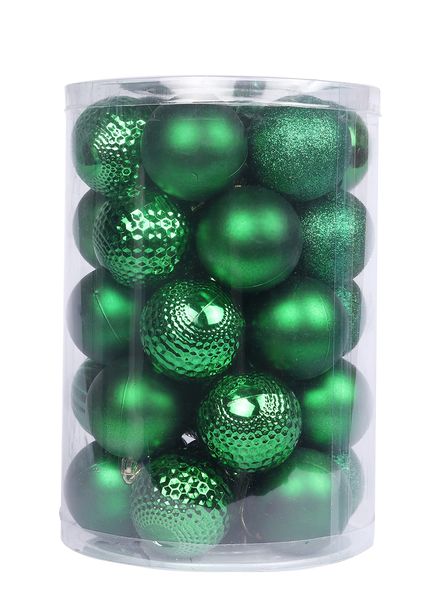 Green Christmas Decorating Ornament Balls