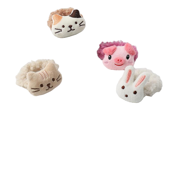 Cute Plush Hair Bands-4Piece