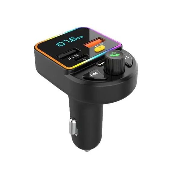 Wolulu AS-50904 FM Modulator 2 USB 1 PD Charger with 7 LED Colour Display