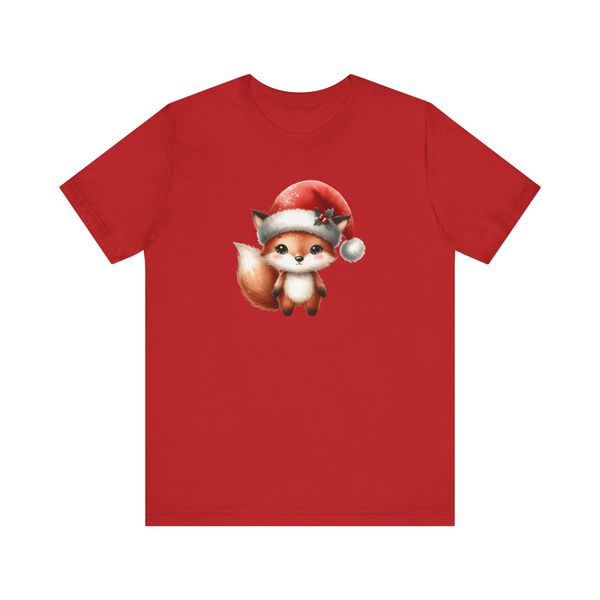 Festive Fox Kids T-shirt (Red)