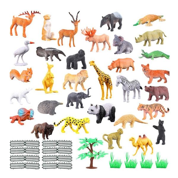 Set of 53 animals, Farm Animals Set, Educational Learning Toys, 5-9cm
