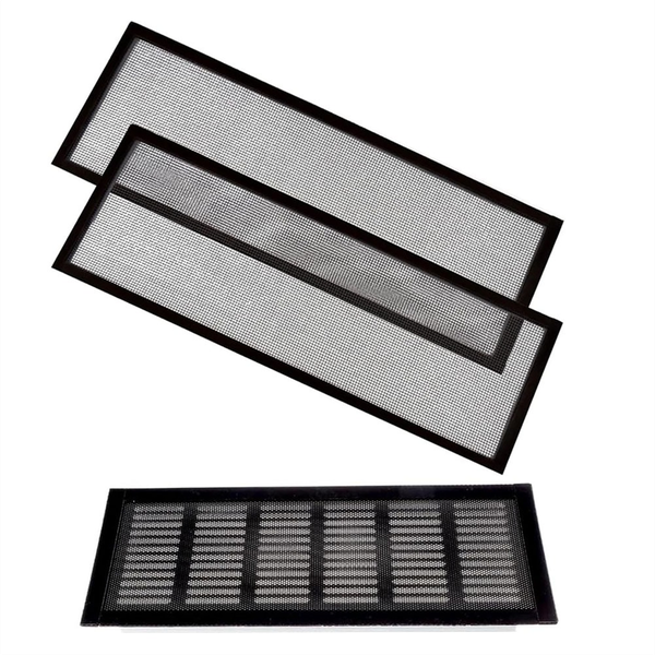 2-Pack 4x10 Black Floor Register Trap/Vent Mesh-Air Vent Screen Cover