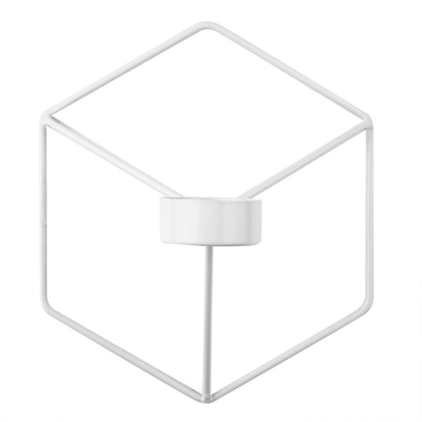 Nordic White Geometric Metal Wall Candle Holder
