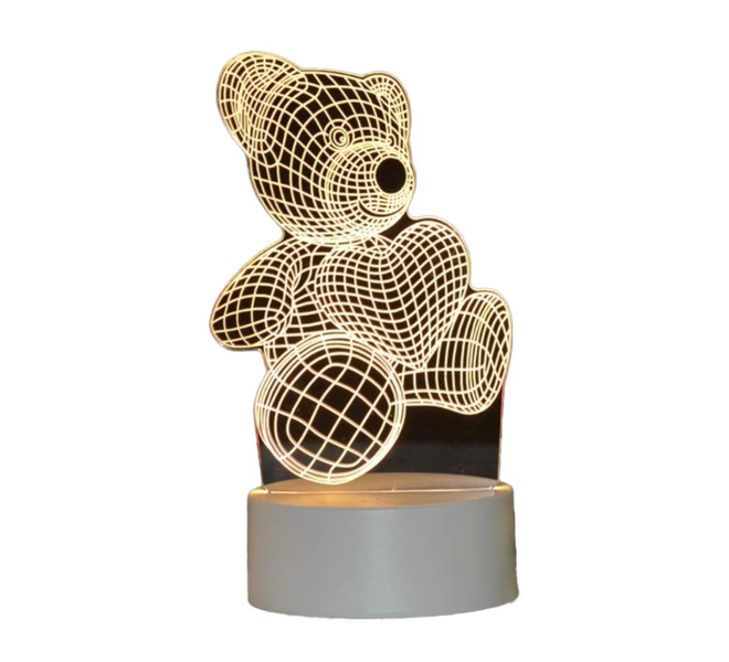 USB Powered Heart Bear 3D Acrylic Night Light LED Table Bedroom/Ten-Tech