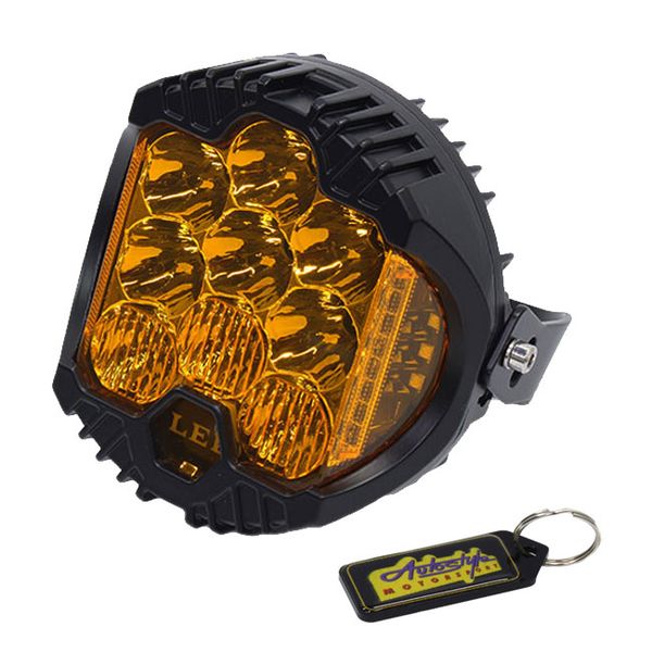 7" LED DRL Function Spot Light with Indicator - Amber - 2 Pack &amp; Key Holder