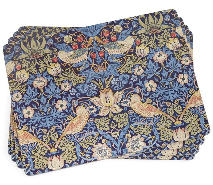 Birds Placemats,Set of 4,Stain Resistant Heat Safe Fabric-Feel Table Mats