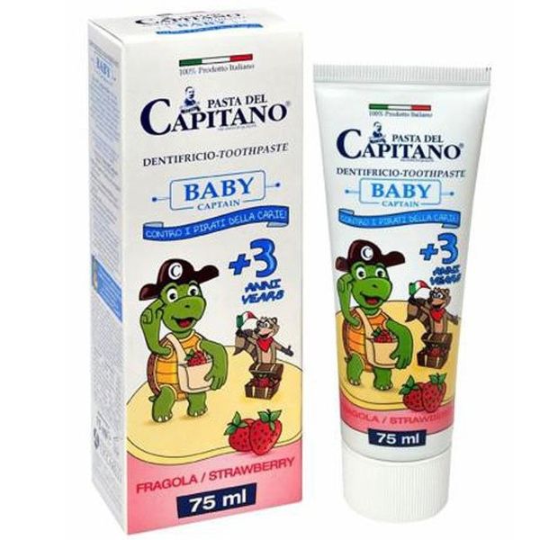 Pasta del Capitano Baby Strawberry Toothpaste (+3 years) 75ml - 2 Pack