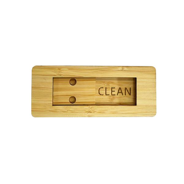 Bamboo Dishwasher Clean Dirty Magnet Sign for Housework