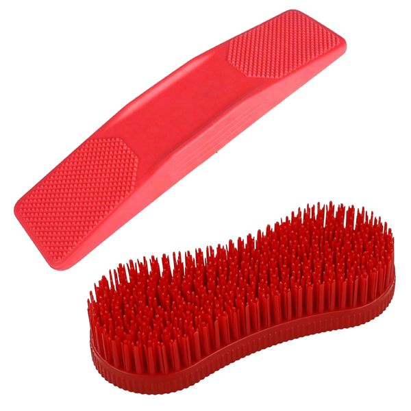 Pet Professional Equestrian Massage Grooming Brush Set Of 2