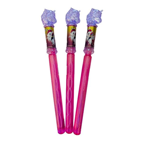 LED Light Up Jumbo Unicorn Bubble Wands 40cm (3 Piece)