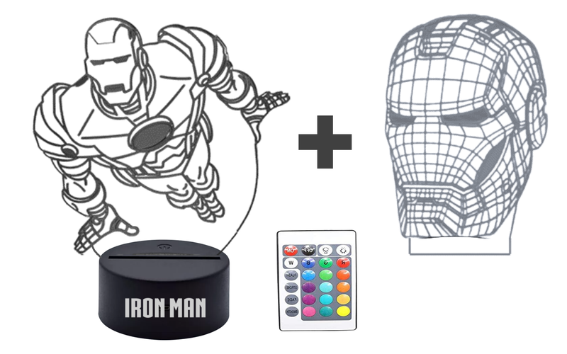Smart Illusional LED Lamp Light - Flying IRON MAN &amp; Helmet