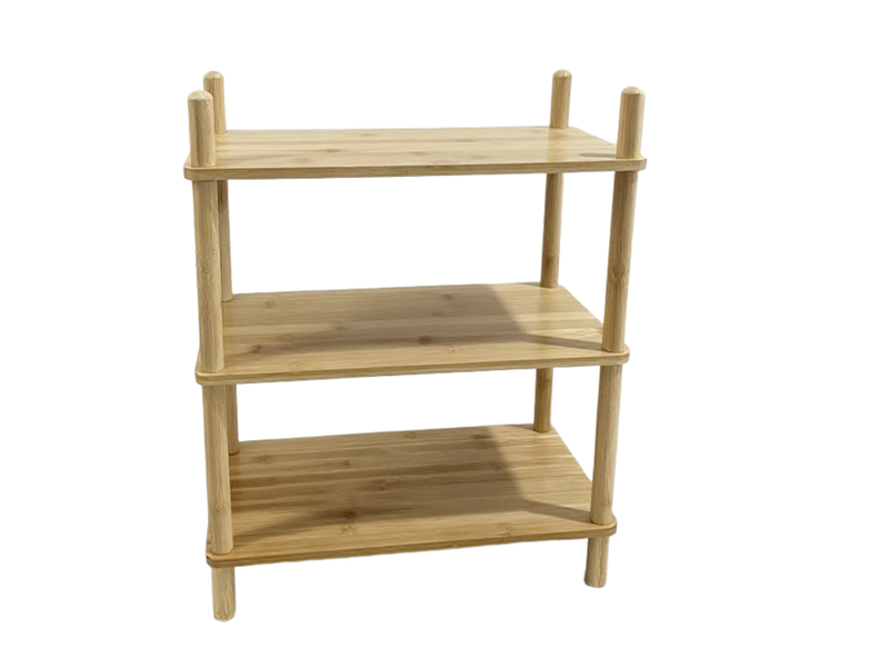 50cm Tall Bamboo Table Standing Storage Shelf with 3 Shelves