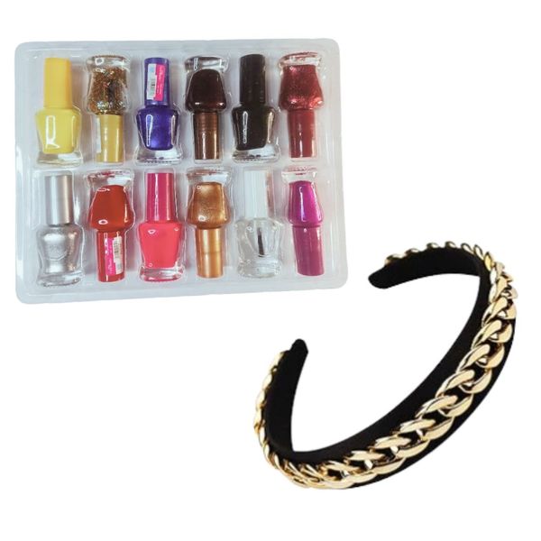 The Ultimate 12-Piece Nail Polish Set and Chic Chain Headband