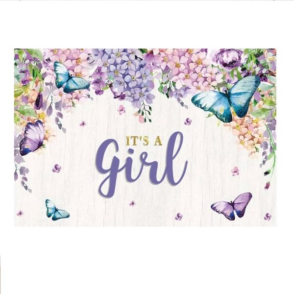 Birthday Party Table and Photography Backdrop - Its A Girl Babyshower Theme