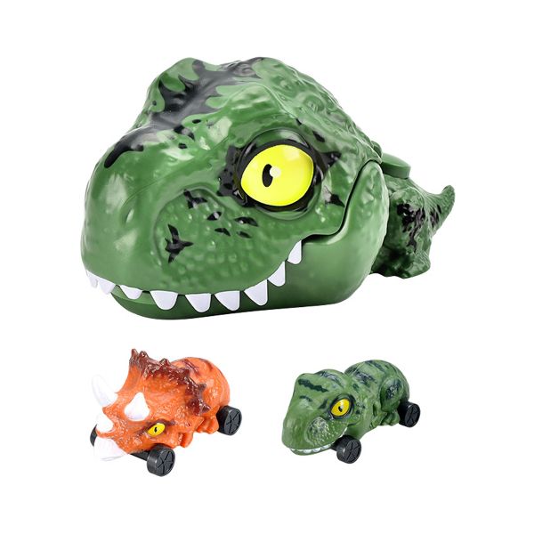 Kids 3in1 Green and Orange Dinosaur Cars Launcher Toys Set