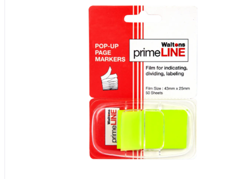 Primeline Pop-Up Page Marker 48mmx25mm Pack x4
