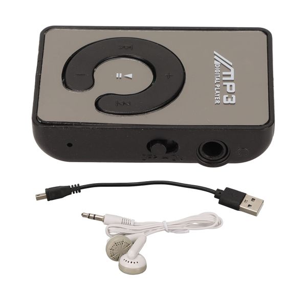 Back Clip Player Lightweight Mini MP3 Music with Memory Card Slot Black