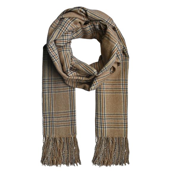 Lily &amp; Rose Checkered Blend Tasselled Scarf