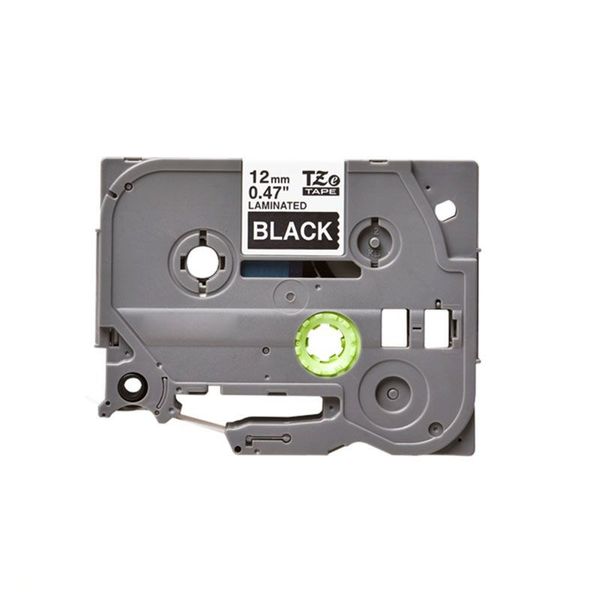 Compatible with brother 12mm white on black tape braz335