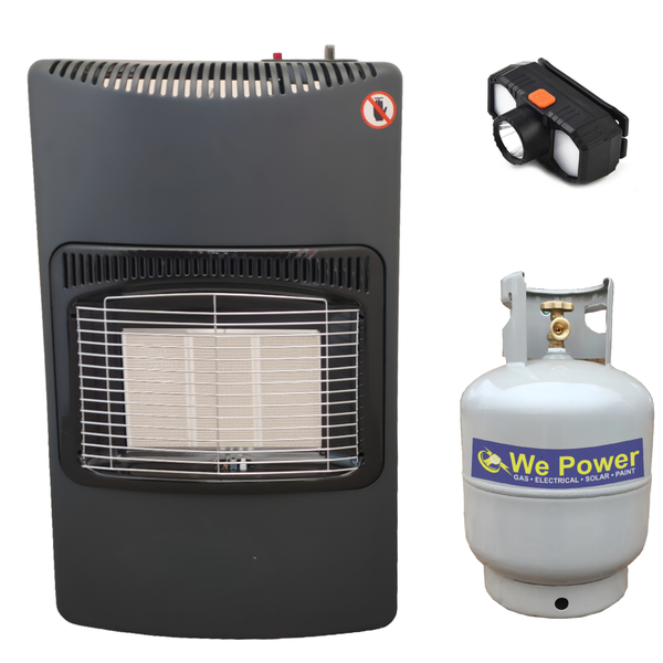 Gas Heater Foldable with Fittings, 9kg Cylinder &amp; Headlamp
