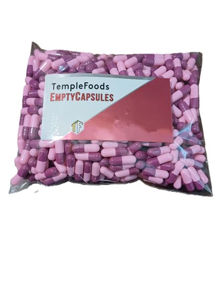 1000 All-Natural Empty Gelatin Capsules Size 0 (Halaal &amp; Kosher)-Resealable